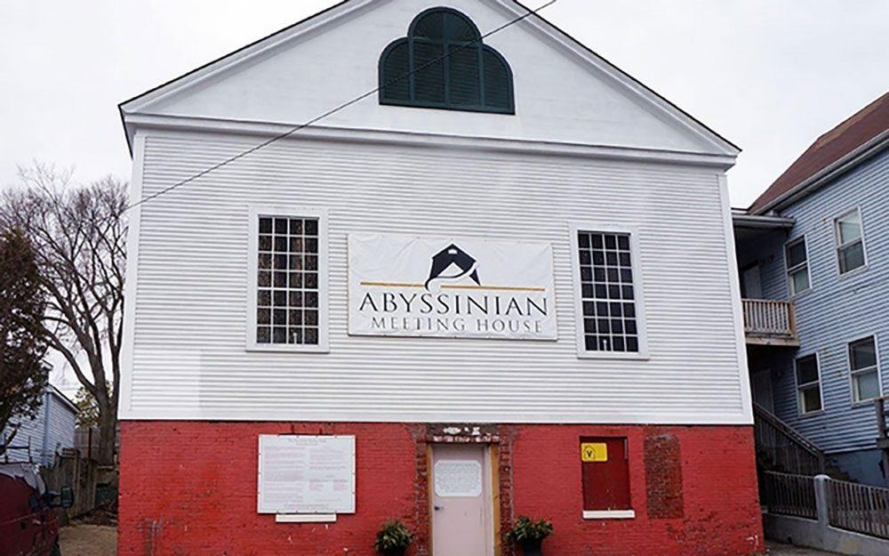 Abyssinian Meeting House entrance in Portland, Maine
